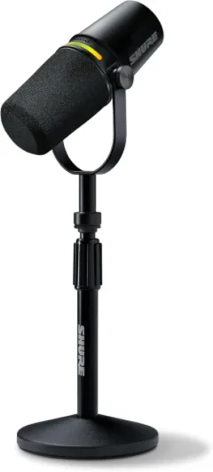 MV7+ Microphone pour Podcast avec Pied de Micro-Audio amélioré, Bandeau Tactile LED, Sorties USB-C et XLR, Mode Auto Level, Filtre Anti-Pop numérique, réverbération intégrée, podcasting - Noir Gen 2