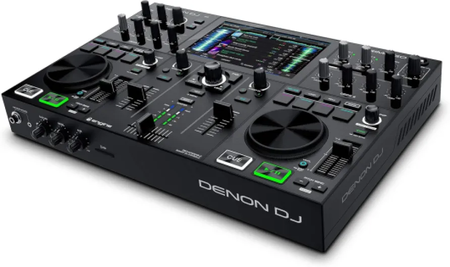 Denon DJ PRIME GO – Système DJ 2 voies autonome et portable sur batterie rechargeable, streaming WiFi, écran tactile multipoint HD 7" sans Amazon music