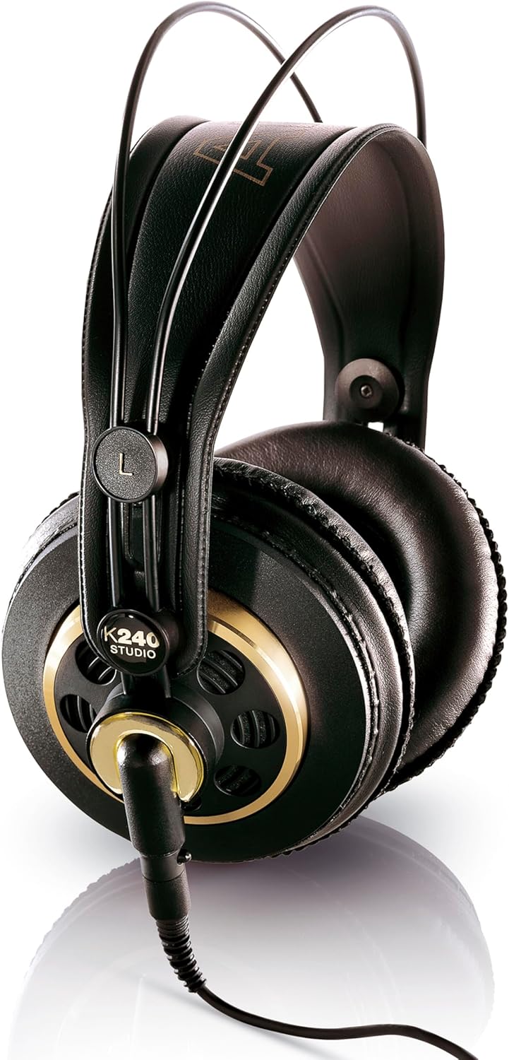 AKG K240 Studio - Casque d'écoute de Studio Professionnel Semi-Ouvert, Supra-auriculaire, Conception Haute Performance, adaptateurs 3,5 mm et 1/4", Serre-tête Auto-réglable Unique K240 Studio - Semi ouvert