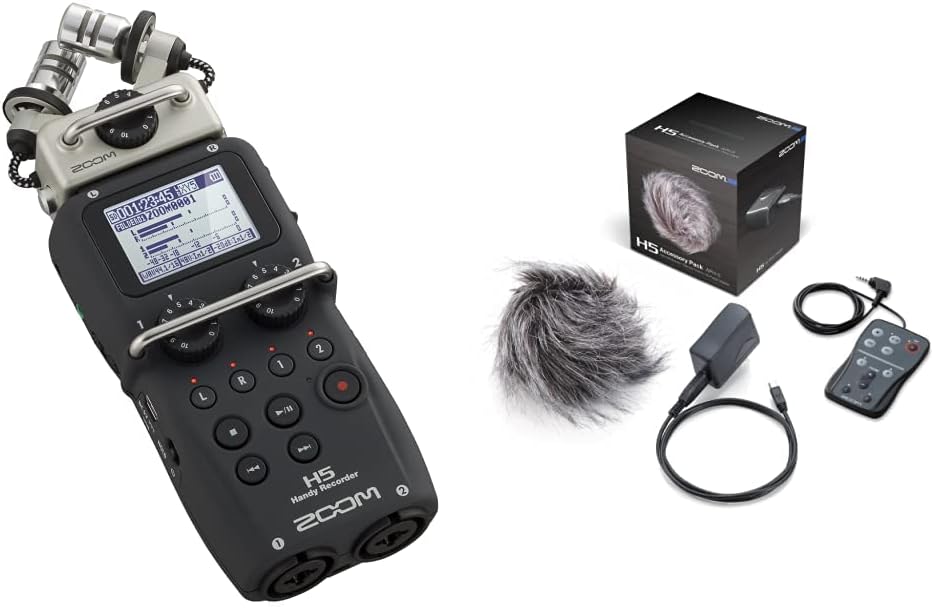 H5 - Enregistreur Multipistes, Noir & APH-5 Pack d'accessoires pour H5 Noir + Accessoires pour H5