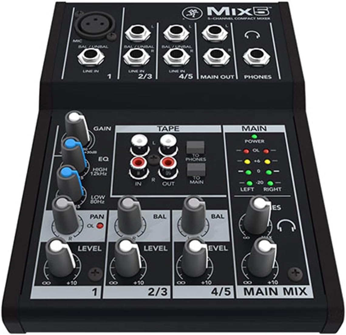 Mackie Mix5 - Mixeur analogique compact 5 canaux avec égaliseur 2 bandes