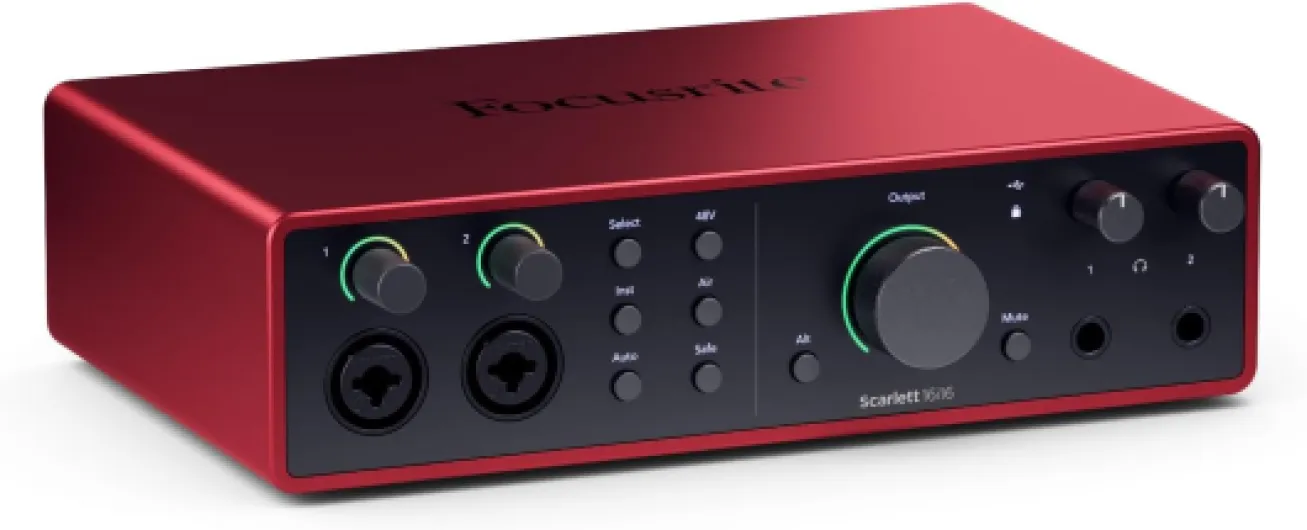 Interface audio USB Focusrite Scarlett 16i16 de 4e gen — des prises de son impeccables et tous les logiciels pour composer, enregistrer et réaliser toutes vos musiques et vos podcasts