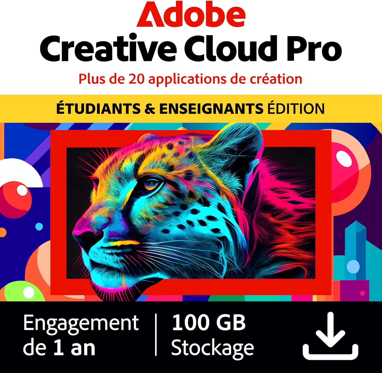 Creative Cloud Pro - Étudiants/Enseignants - Logiciel Créatif avec IA - 1 an - PC/Mac - Téléchargement Creative Cloud Pro Creative Cloud Pro Étudiants Standalone