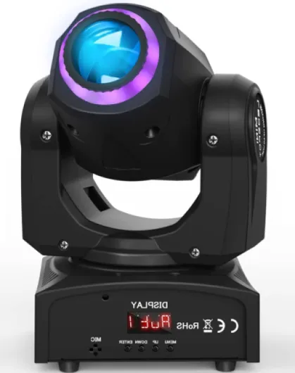 50W Lumière de Scène Mobile,Lyre LED avec 8 Motifs 8 Couleurs, Gobo Projecteur,10/12 Canaux DMX,Moving Head pour Bar, Club