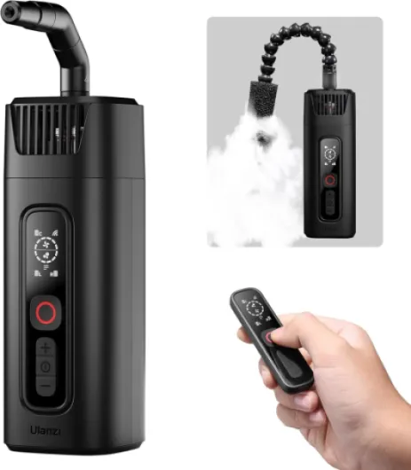 RF01 Machine à Fumée Mini, 40W Machine a Fumee Portable avec 10m de Télécommande sans Fil, Machine a Brouillard, Fogger avec Batterie pour la Photographie, Vidéo Shooting, Mariage, Fête