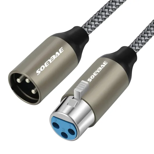 SOEYBAE Câble XLR Mâle vers XLR Femelle 3M,Professionnel symétrique Microphone Cable Compatible avec Microphone Table de MixageEnceinte Caméra Mélangeur