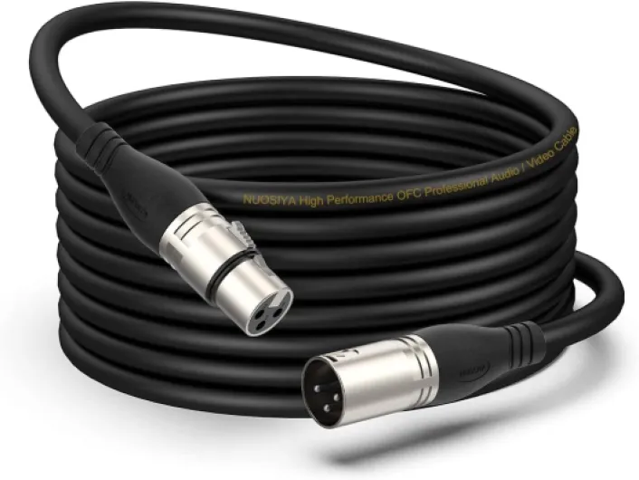 NUOSIYA Cable XLR 10m 1 paquet Cable XLR Male Femell, Compatible avec Microphone Enceinte Caméra Table de Mixage Amplificateur Audio Studio Enregistrement 10M 1Pack