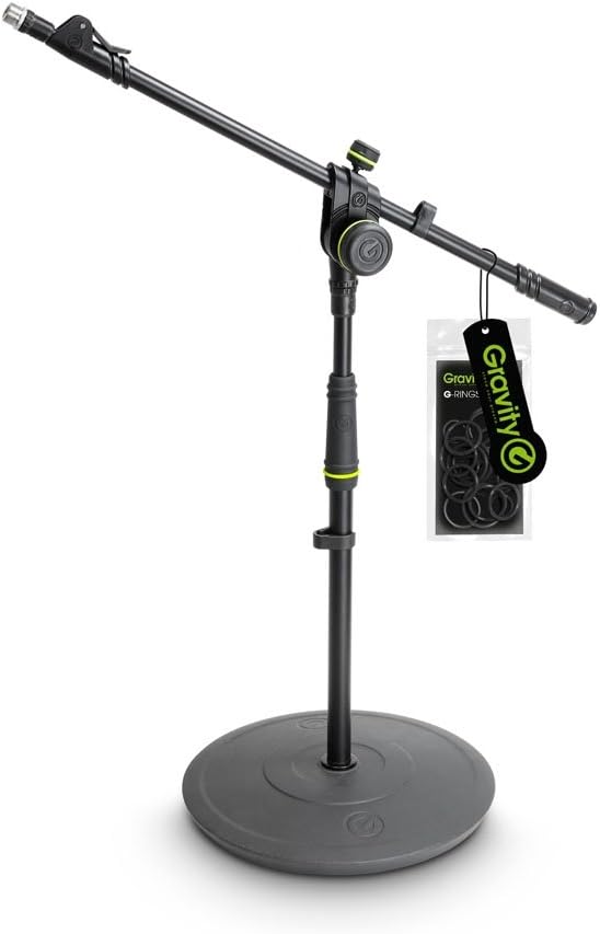 Gravity MS 2222 B - Pied Micro Court à Base Ronde et perchette télescopique 2 points