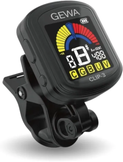Accordeur Rechargeable Clip-3 avec rotation à 360 degrés, écran LCD 4 couleurs, modes multiples Clip 3