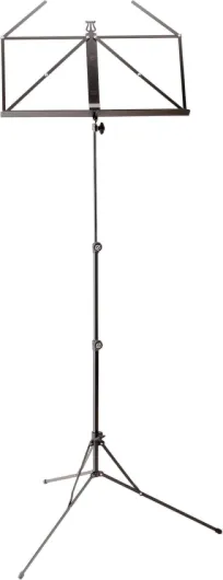 K&M 101 Pupitre à musique couleur nickel - Pupitre à musique extensible 65 - 122 mm - Tablette à musique pliable, trépied métallique pliable Noir Unique