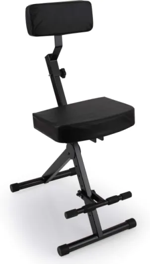 Chaise de Musicien, Chaise Pliante pour Piano/Guitare, Tabouret de Tambour, Siège et Dossier Rembourrés Régulables pour Performances Musicales, Noir