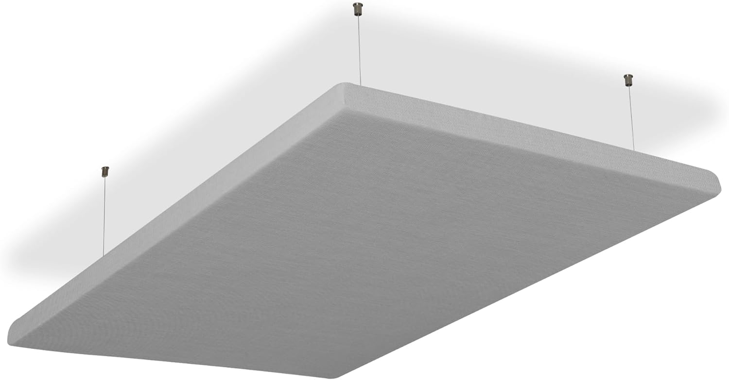 ® Plafond absorbant acoustique 114x72x5cm en non-tissé acoustique, montage par câble, acoustique améliorée prouvée par panneau acoustique en gris clair Plafond: 114x72x5cm 14 Gris Clair