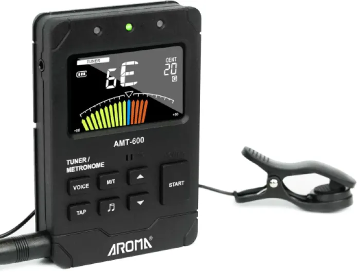 Métronome Accordeur Numérique Rechargeable pour Tous Instruments avec Modes d’Accordage Guitare, Basse, Violon, Ukulélé, Chromatique et Instruments à Vent