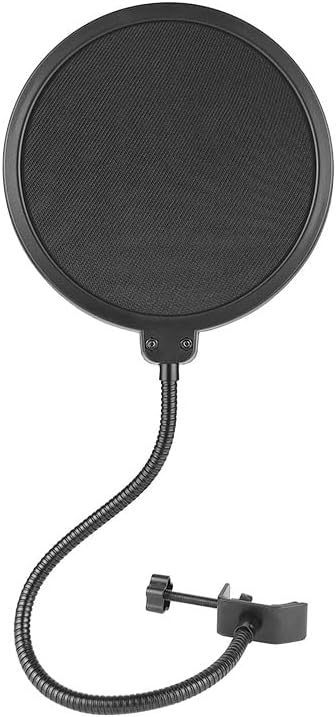 PIQIUQIU Protection Anti-Pop, Filtre Anti-Pop pour Microphone, avec col de Cygne Flexible à 360° et Bras stabilisateur - 6 Pouces