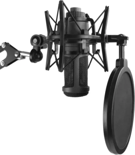 AT2020 Suspension Antichoc Professionnelle avec Filtre anti-pop pour Réduire le Bruit de Vibration du Microphone, Support Antichoc pour Micro à Condensateur AT2020 AT2020USB + par YOUSHARES noir