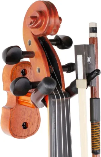 Support mural pour violon - En acajou - Avec crochet pour archet - Pour la maison et le studio