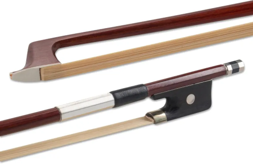 Archet d'alto 4/4 - Cheveux naturels - Archet d'étudiant - Baguette ronde - Hausse en bois dur 4/4 Barre ronde