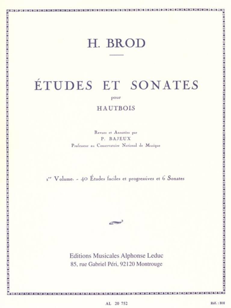 ETUDES ET SONATES VOLUME 1 40 ETUDES FACILES PROGRESS.ET 6 SONATES HAUTBOIS