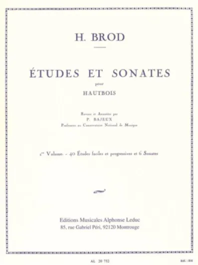 ETUDES ET SONATES VOLUME 1 40 ETUDES FACILES PROGRESS.ET 6 SONATES HAUTBOIS