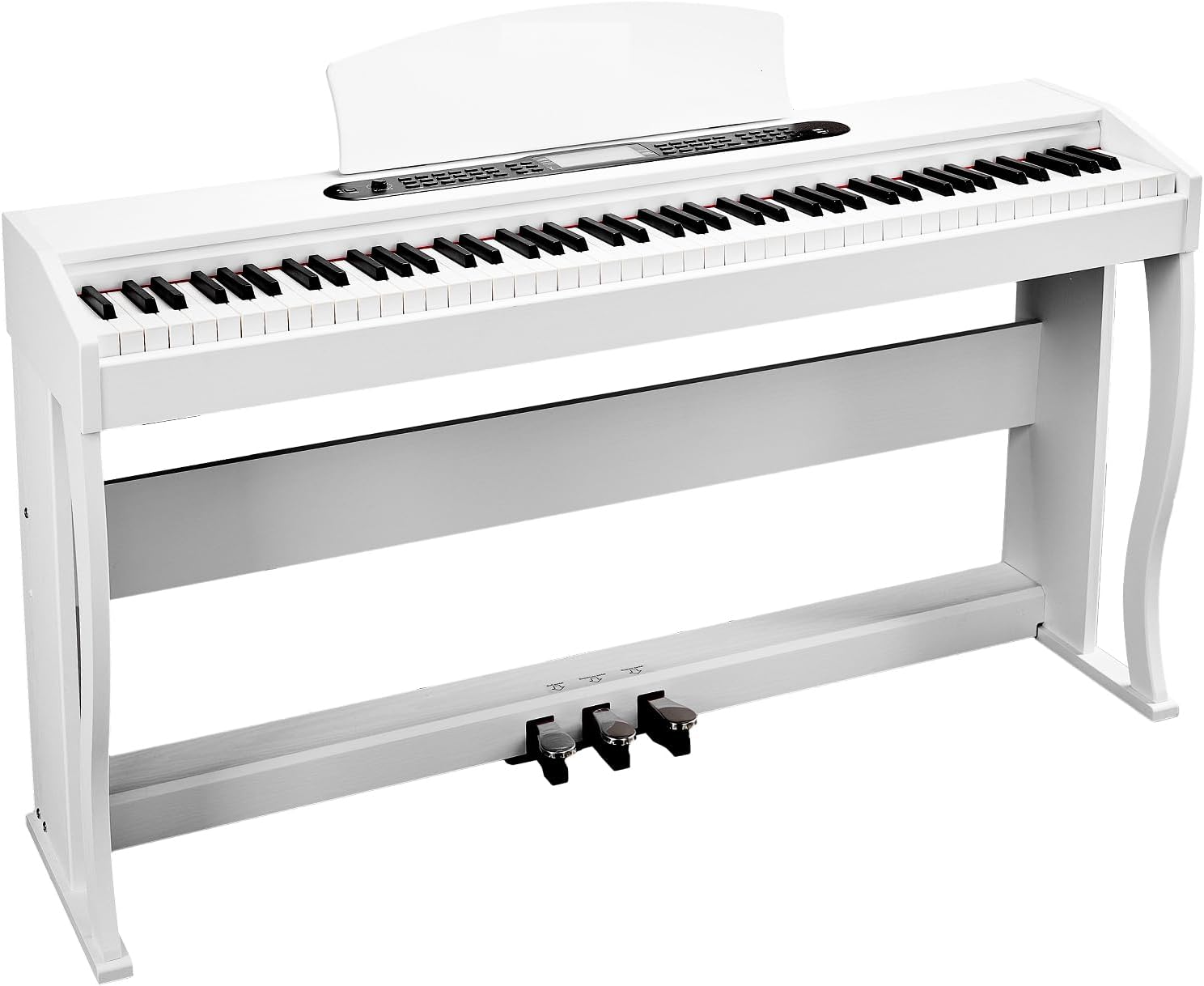 BONNLO Piano Numérique 88 Touches Pondérées, Piano Électrique avec Bluetooth Audio&MIDI- Enregistrement, Transposition, Volume Accompagnement, Accord/Force - Idéal pour Famille, Enseignement (Blanc)