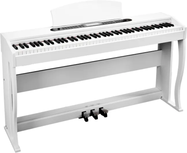 BONNLO Piano Numérique 88 Touches Pondérées, Piano Électrique avec Bluetooth Audio&MIDI- Enregistrement, Transposition, Volume Accompagnement, Accord/Force - Idéal pour Famille, Enseignement (Blanc)