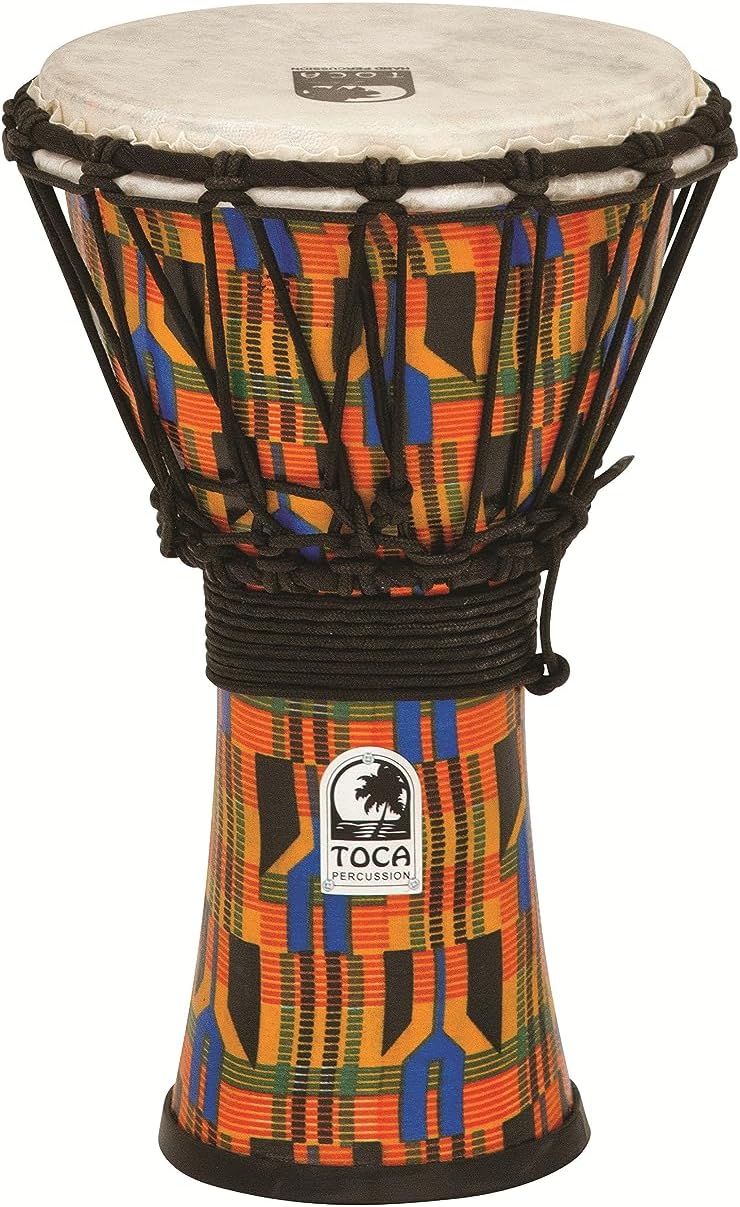 Toca SFDJ-7K Freestyle Djembé accordage à corde7'' Kente Cloth