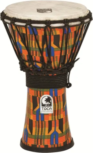 Toca SFDJ-7K Freestyle Djembé accordage à corde7'' Kente Cloth