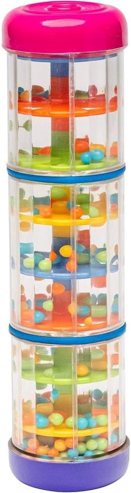 Bâton de Pluie Sonore 20 cm - Instrument Eveil Musical Bébé - Effet Pluie réaliste - Développement Sensoriel, Visuel et Auditif - Jeu Éducatif, Motricité - Adapté Dès 6 Mois - Réf.9864 Moyen modèle
