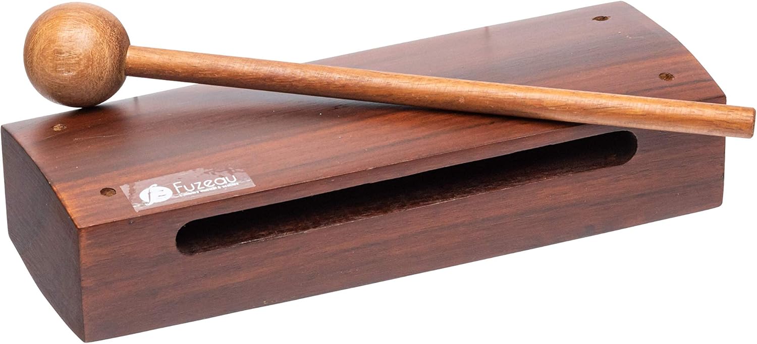 635 - Wood Block En Bois Pao Rose À 2 Tons Différents - Percussion Enfant Dès 3 Ans Pour Jouer Avec Le Rythme - Instrument Compact, Résistant, Sonore - Idéal Pour Éveil Musical Wood Block Unique