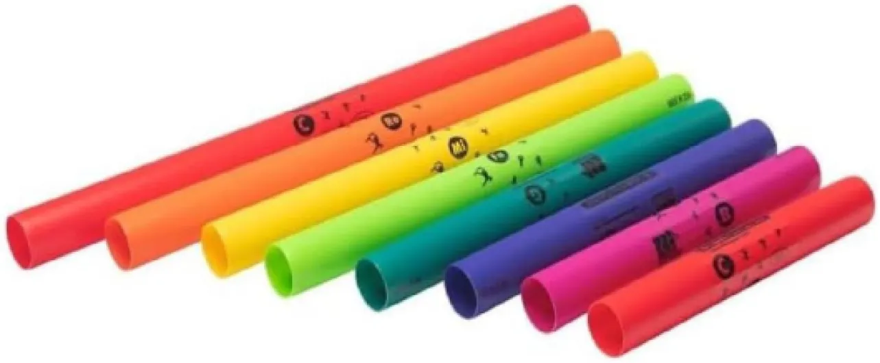 8 Tubes Sensoriel Sonores Multicolores - 30 à 63 Cm – Boomwhackers Diatoniques Alto – Accord Parfait – Instrument Musique Ludique Pour L’Éveil Musical – Dès 7 Ans – Réf - 3460 8 notes