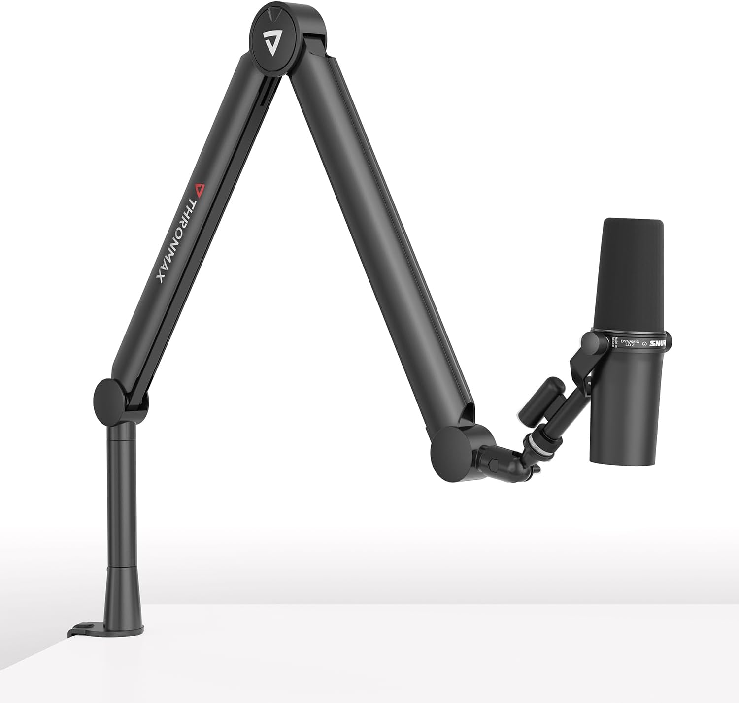 Thronmax-S8 Bras Micros, Supports pour Micros Réglable rotatif à 360 °, Pied de microphone à Ciseaux avec Câble Intégré en acier inoxydable pour Blu Yeti, 1/4“，3/8" to 5/8" Universelle