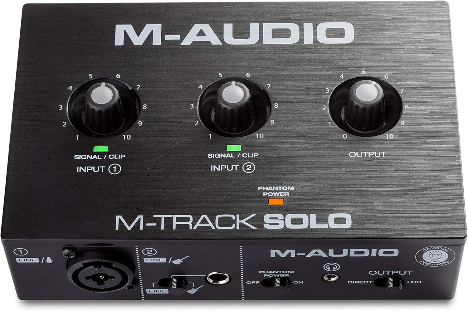 M-AUDIO M-TRACK SOLO Interface audio ou carte son USB avec 1 entrée pour microphone et logiciels 48kHz, 1 XLR Carte son Solo