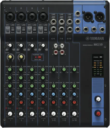 MG10 - Console de mixage compacte avec 10 canaux d'entrée et préamplis micro D-PRE MG10 Unique