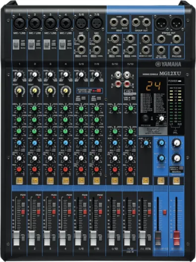 MG12XU - Console de mixage compacte avec 12 canaux d'entrée, effets, USB et préamplis micro D-PRE MG12XU Unique