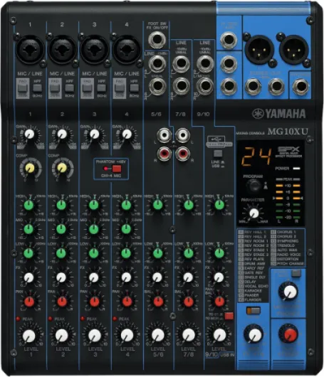 MG10XU - Console de mixage compacte avec 10 canaux d'entrée, effets, USB et préamplis micro D-PRE MG10X Unique