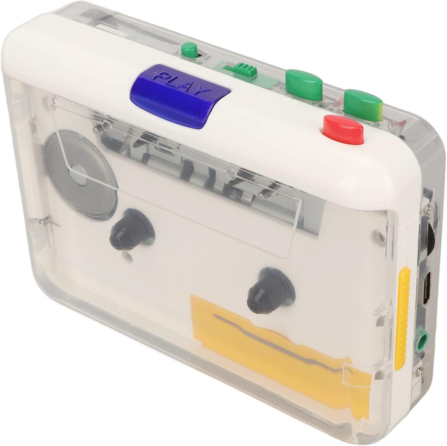 Convertisseur de Cassette vers MP3, Lecteur de Bande Portable USB Mis à Jour en 2022, Boutons Colorés Rétro Innovants, Lecteur de Cassette vers Lecteur de Convertisseur Numérique avec écouteurs, Pas