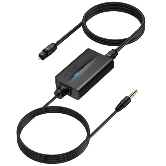 192kHz Convertisseur DAC Numérique vers Analogique, SPDIF Toslink 3,5mm Adaptateur Audio avec 1M 3,5mm Câble & Câble Optique, pour HDTV Casque Console de Jeux SPDIF vers 3,5mm