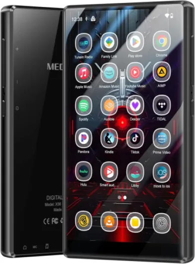 Lecteur MP3 Spotify 256 Go avec Bluetooth WiFi, Android 13 et Streaming Wi-FI, écran IPS 5" 1080P, Audible Deezer Amazon Music Préinstallé (X56-C)
