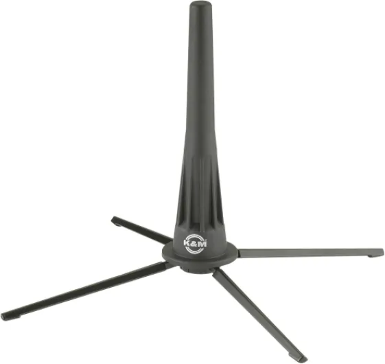 K&M 18020 Pied de hautbois Noir Plastique - extra léger - transport possible dans le pavillon - pieds en zinc moulé sous pression