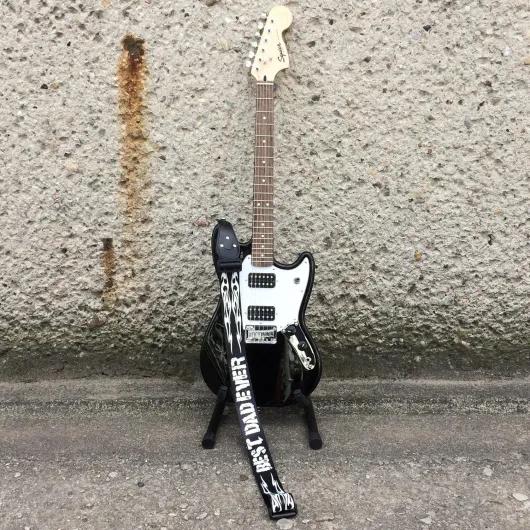 Sangle de guitare personnalisée imprimée avec n'importe quel texte en couleur au choix, police et motif [nom du bracelet, versets préférés]