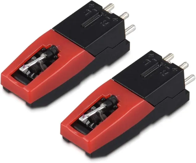 2x Cellule Platine Vinyle - Pointe Lecture Tourne-Disque pour 33/45 / 78 tours - Ensemble avec Cartouche Diamant et Couvercle de Protection 2x cartouche