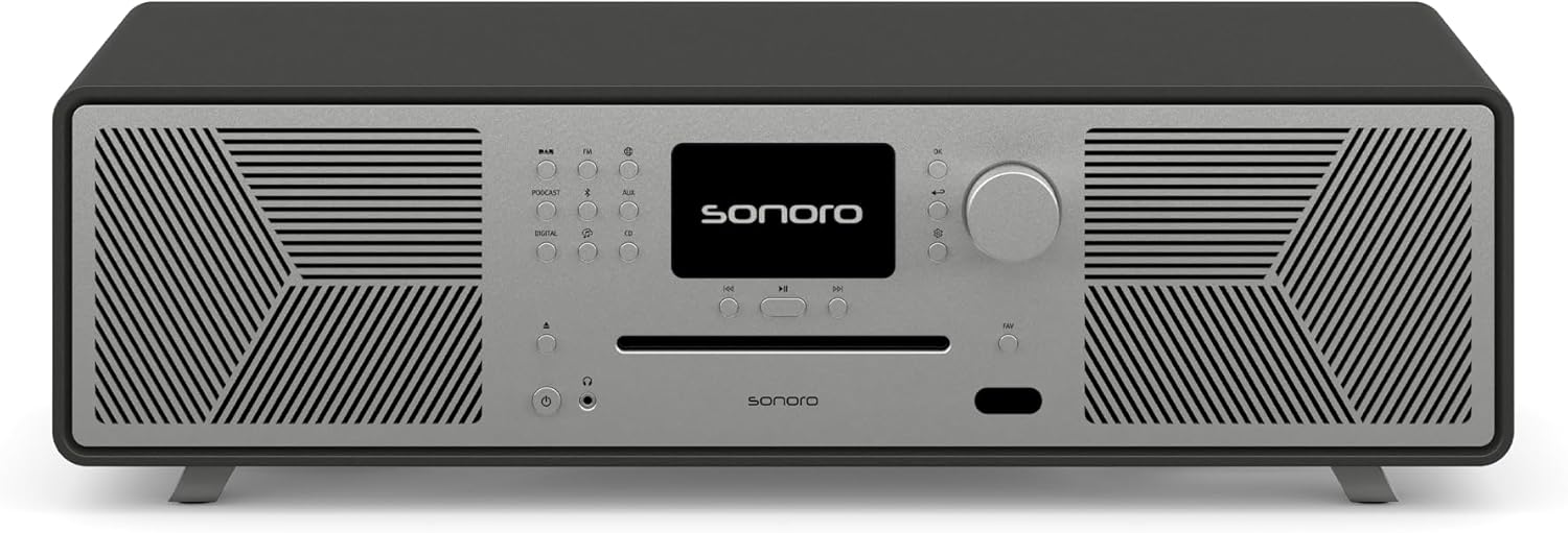 Sonoro MEISTERSTÜCK (Gen.2) Chaîne Hi-FI (Airplay, Chromecast, Spotify, Tidal, FM, Dab+, USB) Graphite Gen.2 Graphite (mat)/Argent