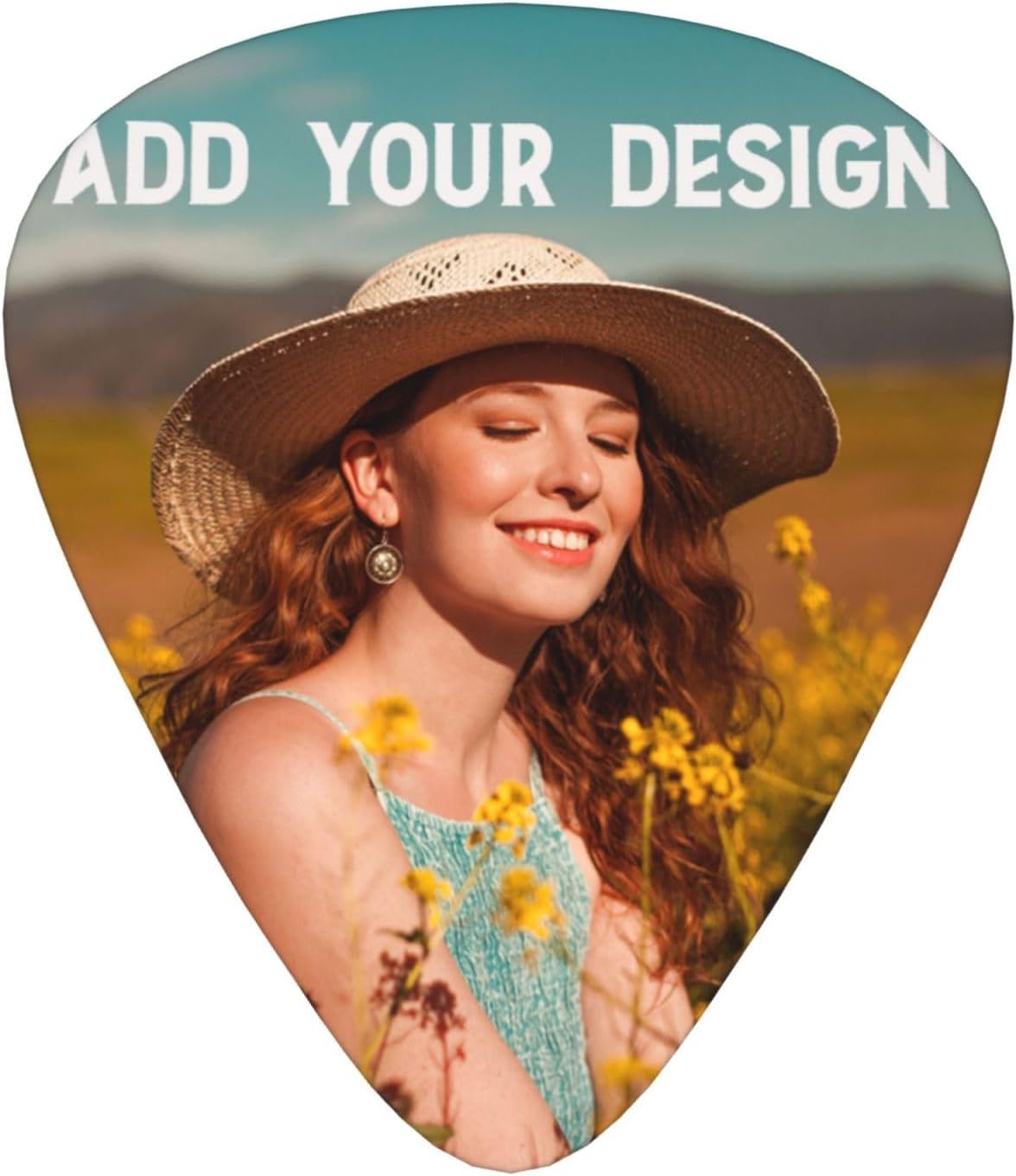 Lot de 12 médiators personnalisés avec logo photo et texte - Impression sur un seul côté - Cadeau pour guitaristes et ukulélés - Avec étui