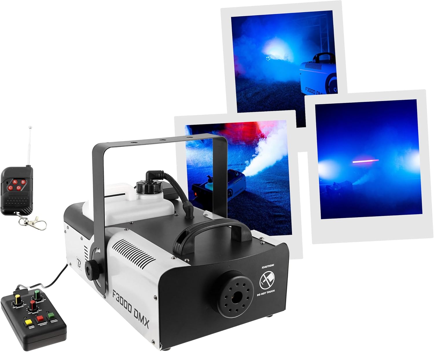 Machine à fumée F3000 DMX, idéale pour mariage, soirées à thèmes, discothèque, fournie avec 2 télécommandes (1 filaire et 1 sans fil), facile à transporter