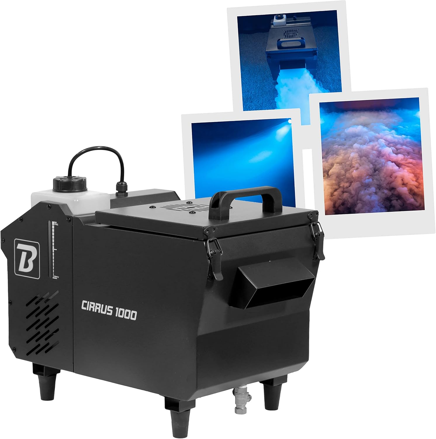 , CIRRUS 1000, machine à fumée lourde à base d'eau, télécommande inclue 1000 W, idéale pour les mariages, anniversaires et tout autres évènements professionnels, ne nécessite pas de glace