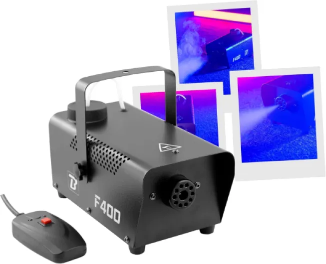 Machine à fumée noire BOOMTONEDJ F400 (400 W, télécommande filaire), idéale pour les DJ mobiles et les fêtes privées, facile à utiliser, vitesse incroyable Unique