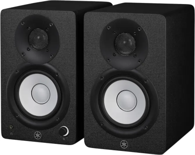 HS4 Enceintes de Studio – Enceintes Amplifiées Compactes à 2 Voies de Qualité Studio Pour le Monitoring, Paire, Bass-Reflex 4.5" 52W, pour la Production Musicale et le Montage Vidéo - Noire HS4 Black