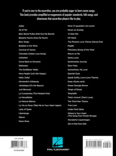 First 50 Songs - Solo pour Accordéon.