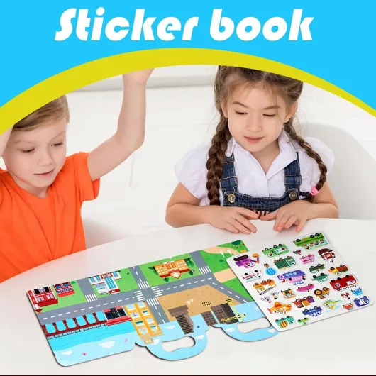 Livre d'autocollants, livres d'autocollants pour, activités d'apprentissage portables pour, livre d'autocollants d'apprentissage précoce réutilisable pour l'entraînement de la Transport