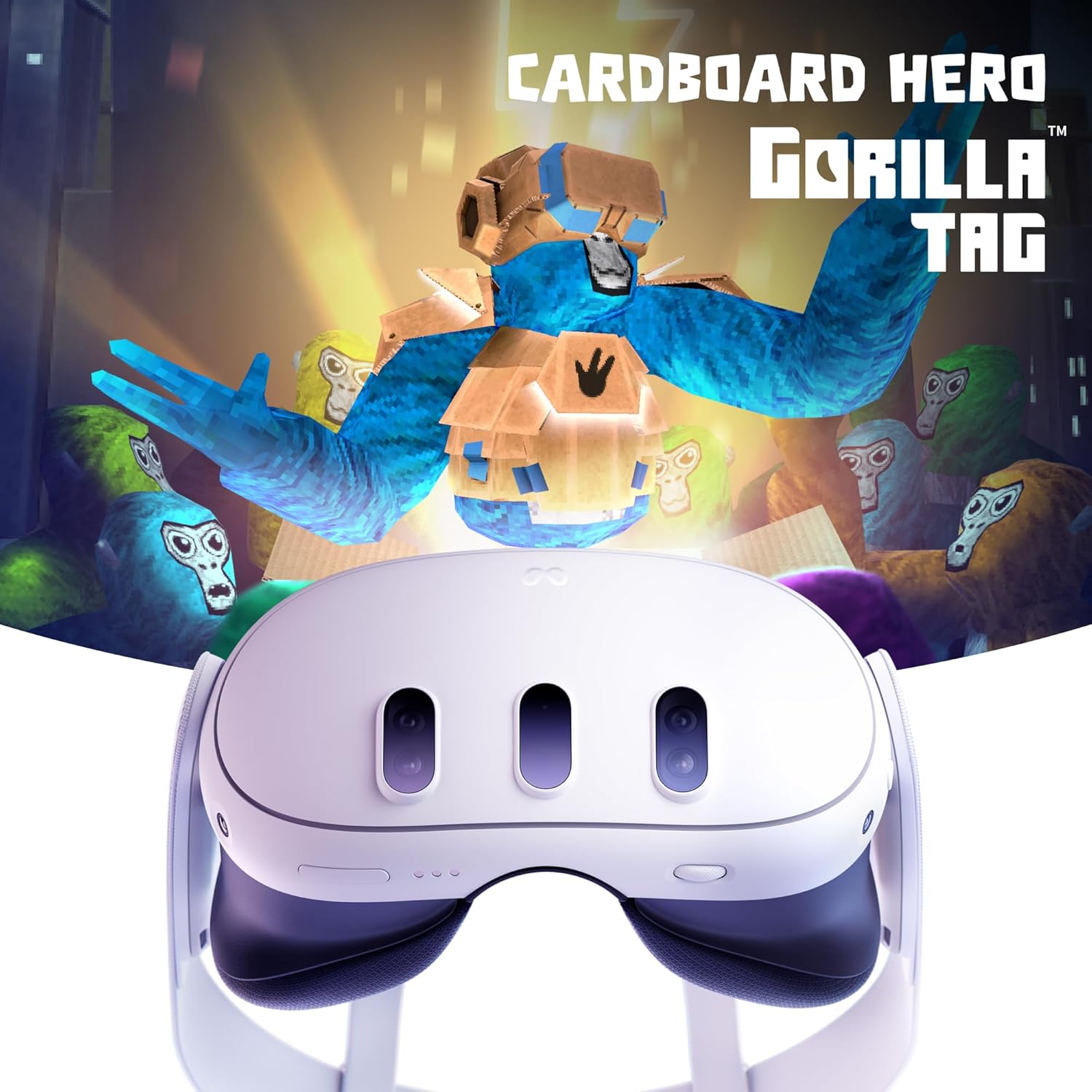3 512 Go Le Plus performant des Meta Quest — des expériences de réalité Mixte sans précédent — Pack Cardboard Hero Gorilla Tag — Une exclusivité Amazon 512GB Headset